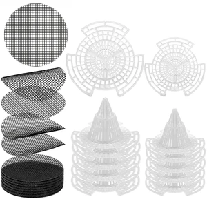 Plant Pot Drainage Kit, 60 Pack | 10 Cone Grid Pads + 50 Mesh Screens, Improves Drainage & Airflow, Reduces Soil Loss, Indoor Outdoor Plants & Bonsai Plant Pot Drainage Kit, 60 Pack | 10 Cone Grid Pads + 50 Mesh Screens, Improves Drainage & Airflow, Reduces Soil Loss, Indoor Outdoor Plants & Bonsai