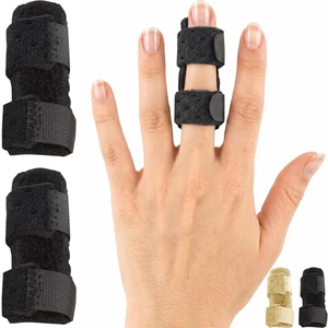Finger Splint (2 Pack) - Universal Finger Straightener - Broken | Trigger Finger Splints - Brace for Arthritis Pain and Support - Sprain Relief for Middle, Index, Ring, Pinky Fingers (Black) Finger Splint (2 Pack) - Universal Finger Straightener - Broken | Trigger Finger Splints - Brace for Arthritis Pain and Support - Sprain Relief for Middle, Index, Ring, Pinky Fingers (Black)