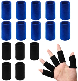 20 Pcs Finger Sleeves Protectors, Elastic Sport Finger Sleeves, Blue/Black | Breathable Nylon-Spandex Blend, Soft Stretch Fit, Helps Reduce Finger Discomfort, For Sports And Daily Wear 20 Pcs Finger Sleeves Protectors, Elastic Sport Finger Sleeves, Blue/Black | Breathable Nylon-Spandex Blend, Soft Stretch Fit, Helps Reduce Finger Discomfort, For Sports And Daily Wear