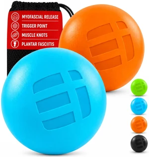 Massage Lacrosse Balls for Deep Tissue Relief - Trigger Point Therapy Ball Set for Plantar Fasciitis, Myofascial Release for Back, Shoulder, Foot - Massage Ball Roller - 2 Pack (Blue/Orange) Massage Lacrosse Balls for Deep Tissue Relief - Trigger Point Therapy Ball Set for Plantar Fasciitis, Myofascial Release for Back, Shoulder, Foot - Massage Ball Roller - 2 Pack (Blue/Orange)