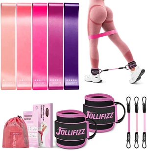 Ankle Resistance Bands with Cuffs &Booty Bands Set,Ankle Straps for Cable Machines for Leg,Booty,Glute,Hip,Butt,Workout Home Gym Equipment,Exercise Bands for Fitness,Yoga,Physical Therapy (Pink) Ankle Resistance Bands with Cuffs &Booty Bands Set,Ankle Straps for Cable Machines for Leg,Booty,Glute,Hip,Butt,Workout Home Gym Equipment,Exercise Bands for Fitness,Yoga,Physical Therapy (Pink)