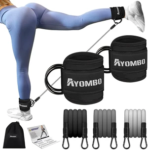 Ankle Resistance Bands with Cuffs, Ankle Weights Exercise Bands for Working Out, Recoils and Glutes Workout Equipment, Leg Resistance Bands Set with Ankle Strap for Women & Men Home Gym Fitness Ankle Resistance Bands with Cuffs, Ankle Weights Exercise Bands for Working Out, Recoils and Glutes Workout Equipment, Leg Resistance Bands Set with Ankle Strap for Women & Men Home Gym Fitness