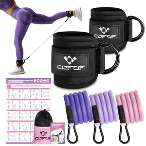 Ankle Resistance Bands with Cuffs, Leg Exercise Equipment with Poster | Ankle Bands for Working Out, Kickbacks Hip, Leg Glute, Resistance Workout Equipment for Women Ankle Resistance Bands with Cuffs, Leg Exercise Equipment with Poster | Ankle Bands for Working Out, Kickbacks Hip, Leg Glute, Resistance Workout Equipment for Women