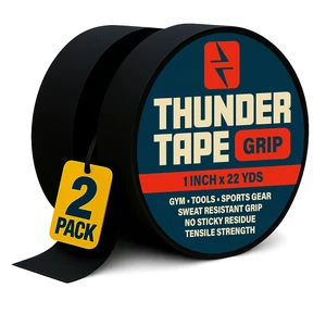 2 Pk Grip Tape - Cloth Grip Tape for Pull Up Bars, Sports, Tools, Handles, Bats, Rackets, Gym Equipment, Wire Wrap - No Residue, Sweat Resistant, 1 Inch x 66 Feet Each Roll - Black 2 Pk Grip Tape - Cloth Grip Tape for Pull Up Bars, Sports, Tools, Handles, Bats, Rackets, Gym Equipment, Wire Wrap - No Residue, Sweat Resistant, 1 Inch x 66 Feet Each Roll - Black
