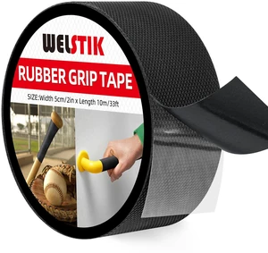 Rubber Grip Tape - Ultra Strong Sweat Absorbent Non-Slip Tape with Textured Adhesive - 2" x 33ft Heavy Duty Friction Tape for Tool Handles, Gym Gear, Stairs & DIY Gadgets (Black) Rubber Grip Tape - Ultra Strong Sweat Absorbent Non-Slip Tape with Textured Adhesive - 2" x 33ft Heavy Duty Friction Tape for Tool Handles, Gym Gear, Stairs & DIY Gadgets (Black)