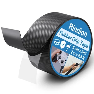 Rubber Tape, Ultra-Thin Waterproof Grip Tape 2 in x 9.8 FT, Anti-Slip Textured Rubber Grip Tape for Handles, Tools, DIY, Home Use, Comfortable in Hands (Black) Rubber Tape, Ultra-Thin Waterproof Grip Tape 2 in x 9.8 FT, Anti-Slip Textured Rubber Grip Tape for Handles, Tools, DIY, Home Use, Comfortable in Hands (Black)