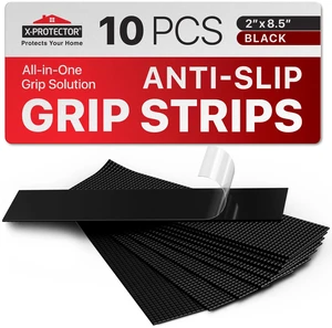 Rubber Grip Tape Strips - 10 PCS Pack of 2 x8.5 Grip Stickers | Heavy-Duty Non Slip Adhesive Strips - Non-Abrasive Black Waterproof Rubberized Grip Tape for Handles! Rubber Grip Tape Strips - 10 PCS Pack of 2 x8.5 Grip Stickers | Heavy-Duty Non Slip Adhesive Strips - Non-Abrasive Black Waterproof Rubberized Grip Tape for Handles!