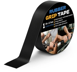 Rubber Grip Tape, 1 in x 22 Ft Black Ultra-Thin Strong Adhesive | Non-Slip Tape, Anti-Slip Grip Tape for Handles, Waterproof Heat Resistant Cushion Grip, Comfortable in Hands Rubber Grip Tape, 1 in x 22 Ft Black Ultra-Thin Strong Adhesive | Non-Slip Tape, Anti-Slip Grip Tape for Handles, Waterproof Heat Resistant Cushion Grip, Comfortable in Hands