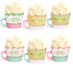 24pc Tea Cupcake Wrappers Set | Kids Party Garden Birthday Decor | Decorations, Easter, Spring Floral, Vintage Pastel, Bridal Shower, Gold Foil, Cupcake Holders 24pc Tea Cupcake Wrappers Set | Kids Party Garden Birthday Decor | Decorations, Easter, Spring Floral, Vintage Pastel, Bridal Shower, Gold Foil, Cupcake Holders