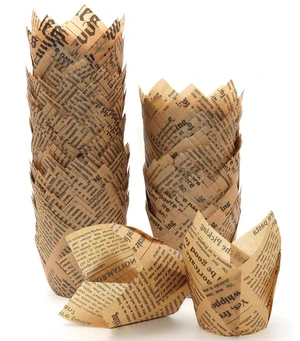 150pcs Tulip Cupcake Liners Baking Cups Muffin Liner | Grease-Proof Paper Cupcake Wrappers for Wedding, Birthday Party, Standard Size (Natural Newspaper Printed) 150pcs Tulip Cupcake Liners Baking Cups Muffin Liner | Grease-Proof Paper Cupcake Wrappers for Wedding, Birthday Party, Standard Size (Natural Newspaper Printed)