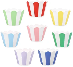 48Pcs Colorful Striped Cupcake Wrappers Paper Cupcake Liners Scalloped Dessert Holders for Birthday Baby Shower Wedding Party Supplies, 8 Designs 48Pcs Colorful Striped Cupcake Wrappers Paper Cupcake Liners Scalloped Dessert Holders for Birthday Baby Shower Wedding Party Supplies, 8 Designs