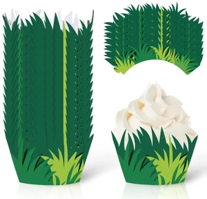 36 Pcs Green Grass Cupcake Wrappers Grass Cupcake Liners Decorative Cupcakes Holders for Party Cake Dessert Decoration 36 Pcs Green Grass Cupcake Wrappers Grass Cupcake Liners Decorative Cupcakes Holders for Party Cake Dessert Decoration