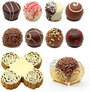 50pcs Gold Truffle Wrappers Flared Paper Baking Cups for Chocolates Candy, Versatile Liners for Muffins Cupcakes, Ideal for Birthday Wedding Party Decor, Greaseproof & Easy to Use 50pcs Gold Truffle Wrappers Flared Paper Baking Cups for Chocolates Candy, Versatile Liners for Muffins Cupcakes, Ideal for Birthday Wedding Party Decor, Greaseproof & Easy to Use
