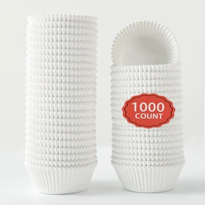 1000 Count White Paper Cupcake Liners, Mini Size 2 Inch, Unbleached Baking Cups for Muffins and Cupcakes (White, 2 Inch) 1000 Count White Paper Cupcake Liners, Mini Size 2 Inch, Unbleached Baking Cups for Muffins and Cupcakes (White, 2 Inch)