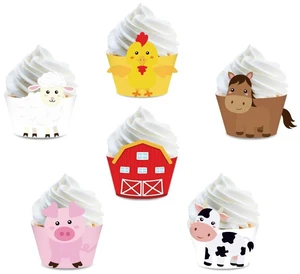 24Pcs Farm Animal Cupcake Wrappers for Shower,Birthday Party Supplies, Wedding Party Decorations 24Pcs Farm Animal Cupcake Wrappers for Shower,Birthday Party Supplies, Wedding Party Decorations