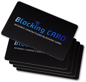 RFID Blocking Card (5 Pack) for Wallets, Slim RFID/NFC Blocker - One Card Protects Entire Wallet & Passport, Contactless Debit/Credit Card Protector, Anti-Theft Protection for Men & Women RFID Blocking Card (5 Pack) for Wallets, Slim RFID/NFC Blocker - One Card Protects Entire Wallet & Passport, Contactless Debit/Credit Card Protector, Anti-Theft Protection for Men & Women