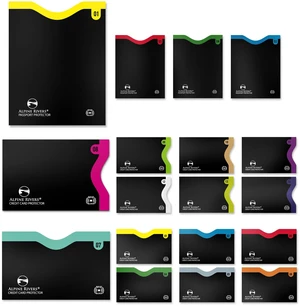 RFID Blocking Sleeves, Credit Card Protector, Passport Sleeve | 18-piece: 14 color-coded numbered sleeves, fits debit, ID cards; 7 top, 7 side; 4 passport; 13.56 MHz NFC blocker RFID Blocking Sleeves, Credit Card Protector, Passport Sleeve | 18-piece: 14 color-coded numbered sleeves, fits debit, ID cards; 7 top, 7 side; 4 passport; 13.56 MHz NFC blocker