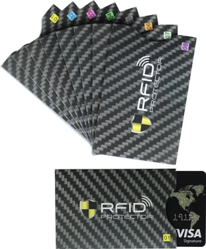 Set of 8 RFID Blocking Sleeves 8 Credit Card Protector Holders Identity Theft Protection Secure Sleeves for Men & Women Smart Slim Design Fits Wallet/Purse (Black) Set of 8 RFID Blocking Sleeves 8 Credit Card Protector Holders Identity Theft Protection Secure Sleeves for Men & Women Smart Slim Design Fits Wallet/Purse (Black)
