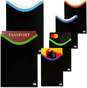 Blocking Sleeves for Credit Cards & Passport (4 Short Side Card & 2 Passport Sleeves) RFID Card Holder and Protector Sleeve for Credit, Passport Identity Theft Protection Travel Wallet Slim Blocking Sleeves for Credit Cards & Passport (4 Short Side Card & 2 Passport Sleeves) RFID Card Holder and Protector Sleeve for Credit, Passport Identity Theft Protection Travel Wallet Slim