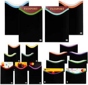 Blocking Sleeves for Credit Cards & Passport (7 Short & 7 Long Side & 4 Passport Sleeves) RFID Card Holder and Protector Sleeve for Credit, Passport Identity Theft Protection Travel Wallet Slim Blocking Sleeves for Credit Cards & Passport (7 Short & 7 Long Side & 4 Passport Sleeves) RFID Card Holder and Protector Sleeve for Credit, Passport Identity Theft Protection Travel Wallet Slim
