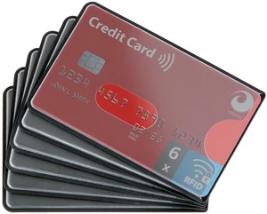set of 6 RFID blocking sleeves - transparent front, Credit Card Protector sleeve for wallet - Protection block for Debit Card and Metro Card set of 6 RFID blocking sleeves - transparent front, Credit Card Protector sleeve for wallet - Protection block for Debit Card and Metro Card