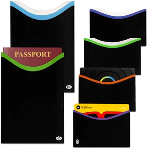 Blocking Sleeves for Credit Cards & Passport (4 Long Side Card & 2 Passport Sleeves) RFID Card Holder and Protector Sleeve for Credit, Passport Identity Theft Protection Travel Wallet Slim Blocking Sleeves for Credit Cards & Passport (4 Long Side Card & 2 Passport Sleeves) RFID Card Holder and Protector Sleeve for Credit, Passport Identity Theft Protection Travel Wallet Slim