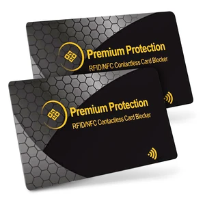 RFID Blocking Card (2 Pack) - 0.9mm Ultra Thin Debit & Credit Card Protector - One Card Shields Your Whole Wallet - Anti Fraud Contactless NFC Wallet Defender for Travel & Passport RFID Blocking Card (2 Pack) - 0.9mm Ultra Thin Debit & Credit Card Protector - One Card Shields Your Whole Wallet - Anti Fraud Contactless NFC Wallet Defender for Travel & Passport
