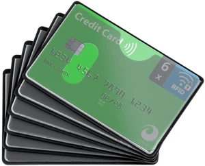 set of 6 RFID blocking sleeves - insertion from the top, Credit Card Protector sleeve for wallet - Protection block for Debit Card and Metro Card set of 6 RFID blocking sleeves - insertion from the top, Credit Card Protector sleeve for wallet - Protection block for Debit Card and Metro Card