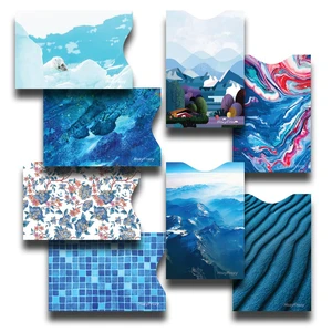8 RFID Blocking Sleeves, Unique Designs and Arts in Blue, Anti-Theft Credit Card Holder, Credit Card Protector, Easy to Recognize, Sturdy and Perfect size for cards 8 RFID Blocking Sleeves, Unique Designs and Arts in Blue, Anti-Theft Credit Card Holder, Credit Card Protector, Easy to Recognize, Sturdy and Perfect size for cards