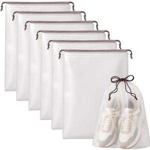 Portable Waterproof and Dustproof Travel Shoe Bag, 6-Pack | 6 Pack Waterproof Shoe Bags for Travel & Storage, Clear Portable Design, Fits Sneakers, Flats and Heels for Easy Organization Portable Waterproof and Dustproof Travel Shoe Bag, 6-Pack | 6 Pack Waterproof Shoe Bags for Travel & Storage, Clear Portable Design, Fits Sneakers, Flats and Heels for Easy Organization