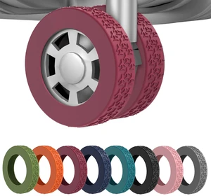 8 Pack Luggage Wheel Covers for 2-2.4" Luggage Wheel Protectors,Wine red | Made for double spinner suitcase wheels; helps reduce rolling noise and daily scratches.Travel essential for suitcases. 8 Pack Luggage Wheel Covers for 2-2.4" Luggage Wheel Protectors,Wine red | Made for double spinner suitcase wheels; helps reduce rolling noise and daily scratches.Travel essential for suitcases.