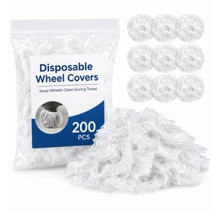 Luggage Wheel Covers - 200 Pack Suitcase Wheel Covers | Disposable PE Luggage Wheel Protector Keep Floors, Cars & Storage Clean, Fitting Most Spinner Wheels for Travel and Home Use Luggage Wheel Covers - 200 Pack Suitcase Wheel Covers | Disposable PE Luggage Wheel Protector Keep Floors, Cars & Storage Clean, Fitting Most Spinner Wheels for Travel and Home Use