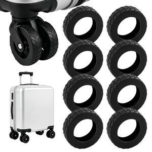 8-Pack Luggage Wheel Covers with Arrow Tread, Silicone Protective Caps for 2-2.4 Inch Wheels, Helps Reduce Noise 8-Pack Luggage Wheel Covers with Arrow Tread, Silicone Protective Caps for 2-2.4 Inch Wheels, Helps Reduce Noise