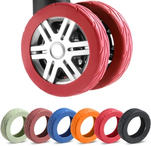 8Pcs Upgrade Luggage Wheel Covers, Travel Accessories (Red) | Wear-resistant & anti-noise silicone covers. Fits 2-2.4" wheels. Protects suitcase wheels. Travel essential for suitcases 8Pcs Upgrade Luggage Wheel Covers, Travel Accessories (Red) | Wear-resistant & anti-noise silicone covers. Fits 2-2.4" wheels. Protects suitcase wheels. Travel essential for suitcases