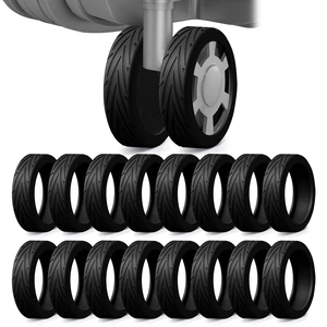 16 Pack Upgrade Luggage Wheel Covers, For 2-2.4" Spinner Wheel, Black | Silicone Protective Covers, Wear-Resistant, Anti-Noise, Travel Essential Accessories for Carry-On Suitcases 16 Pack Upgrade Luggage Wheel Covers, For 2-2.4" Spinner Wheel, Black | Silicone Protective Covers, Wear-Resistant, Anti-Noise, Travel Essential Accessories for Carry-On Suitcases