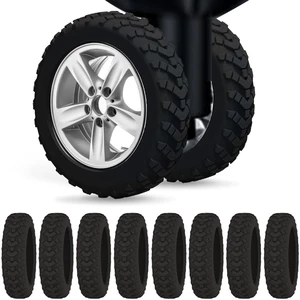 8 Pack Luggage Wheel Protector Covers for Travel Bags, Durable Silicone Suitcase Wheels Covers Fit for 5cm-7.5cm Wheels, Noise-Reducing, Anti-Slip Shock Proof Design (Black) 8 Pack Luggage Wheel Protector Covers for Travel Bags, Durable Silicone Suitcase Wheels Covers Fit for 5cm-7.5cm Wheels, Noise-Reducing, Anti-Slip Shock Proof Design (Black)