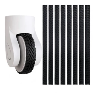 Silicone Luggage Wheel Covers, 8 Pcs Noise Reducing Protectors | Cut-to-fit silicone strips with anti-shedding adhesive for suitcase wheels and office chairs. Reduces noise and vibration Silicone Luggage Wheel Covers, 8 Pcs Noise Reducing Protectors | Cut-to-fit silicone strips with anti-shedding adhesive for suitcase wheels and office chairs. Reduces noise and vibration