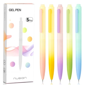 Gel Pens, 5 Pcs 0.5mm Black Ink Pens | Fine Point Smooth Writing Pens with Aesthetic Gradient Color Barrel for Journaling, Cute Office School Supplies Gifts Gel Pens, 5 Pcs 0.5mm Black Ink Pens | Fine Point Smooth Writing Pens with Aesthetic Gradient Color Barrel for Journaling, Cute Office School Supplies Gifts