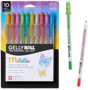 Gelly Roll Metallic Gel Pens, Colored Metallic, Medium Line, 10 Pack Gelly Roll Metallic Gel Pens, Colored Metallic, Medium Line, 10 Pack