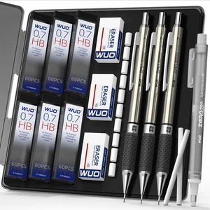 0.7 mm Mechanical Pencil Set with Eraser Pen Storage Case, 3 PCS | Metal Drafting Pencils, 360 HB Lead Refills, 3x4B Erasers, 12 Eraser Refills for School Artist Writing Drawing Sketching 0.7 mm Mechanical Pencil Set with Eraser Pen Storage Case, 3 PCS | Metal Drafting Pencils, 360 HB Lead Refills, 3x4B Erasers, 12 Eraser Refills for School Artist Writing Drawing Sketching