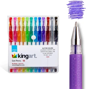 400-12 Comfort Grip Gel Pens, Set of 12 Unique Glitter Colors | 1.0mm Rollerball Tip, 2.0mm XL Ink Capacity, Non-Toxic & Archival, Ideal For Coloring Books, Scrapbooking & Doodling 400-12 Comfort Grip Gel Pens, Set of 12 Unique Glitter Colors | 1.0mm Rollerball Tip, 2.0mm XL Ink Capacity, Non-Toxic & Archival, Ideal For Coloring Books, Scrapbooking & Doodling