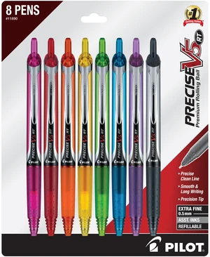 Precise V5 RT Rolling Ball Pens, 0.5 mm, Pack of 8 Precise V5 RT Rolling Ball Pens, 0.5 mm, Pack of 8