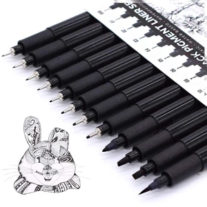 Art Fineliner Ink Pens,Technical Drawing Pen, Set of 12, Black | Pigment Marker Pen, Fine Point, Waterproof for Art Watercolor, Sketching, Anime, Manga, 902188 Art Fineliner Ink Pens,Technical Drawing Pen, Set of 12, Black | Pigment Marker Pen, Fine Point, Waterproof for Art Watercolor, Sketching, Anime, Manga, 902188