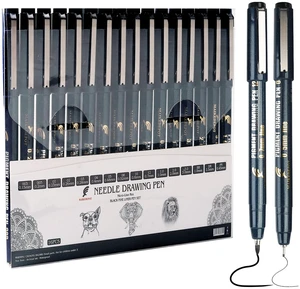 16 Pack Micro Fineliner Drawing Pens - Waterproof Black Ink, Assorted Tip Sizes for Sketching, Manga, Anime, Comic, Art Writing, Journaling & Architectural Design 16 Pack Micro Fineliner Drawing Pens - Waterproof Black Ink, Assorted Tip Sizes for Sketching, Manga, Anime, Comic, Art Writing, Journaling & Architectural Design