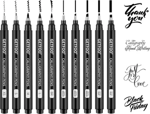 10 Size Calligraphy Pen Set, Hand Lettering Brush Pens for Beginners | Brush Pens Calligraphy Set for Beginners, Calligraphy Markers for Sketching, Scrapbooking, Journaling & Hand Lettering 10 Size Calligraphy Pen Set, Hand Lettering Brush Pens for Beginners | Brush Pens Calligraphy Set for Beginners, Calligraphy Markers for Sketching, Scrapbooking, Journaling & Hand Lettering
