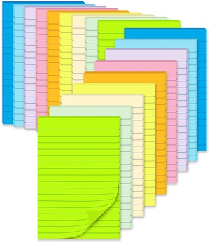 (18 Pack) Lined Sticky Notes 4x6 in, Large Self-Stick Note Pads, 378 Sheets | Pastel Ruled Stickies Super Sticking Power,Office School Memo Note Pads,Post on Windows Doors,Recyclable,Easy to Write on (18 Pack) Lined Sticky Notes 4x6 in, Large Self-Stick Note Pads, 378 Sheets | Pastel Ruled Stickies Super Sticking Power,Office School Memo Note Pads,Post on Windows Doors,Recyclable,Easy to Write on