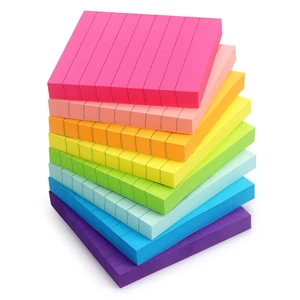 Lined Sticky Notes 3x3in, 8 Pads, Bright Colors, 85 Sheets/Pad | Self-Stick & Removable, Office/School/Home Use Lined Sticky Notes 3x3in, 8 Pads, Bright Colors, 85 Sheets/Pad | Self-Stick & Removable, Office/School/Home Use