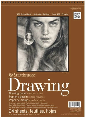Medium Drawing Spiral Paper Pad 11"X14"-24 Sheets -400500 Medium Drawing Spiral Paper Pad 11"X14"-24 Sheets -400500