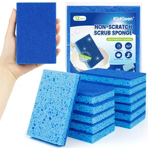 Kitchen Sponges, 12 Count, Non-Scratch Scrub Sponge, Dual Sided Cleaning Sponges for Dishes, Kitchen, Bathroom and More (Blue) Kitchen Sponges, 12 Count, Non-Scratch Scrub Sponge, Dual Sided Cleaning Sponges for Dishes, Kitchen, Bathroom and More (Blue)