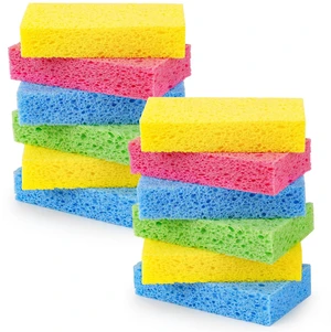 12-Count Cellulose Sponges, Heavy Duty Kitchen Sponges, Non-Scratch | Pop-Up Compressed Cellulose Dish Sponges, with a Durable and Firm Texture for Cookware, Bathroom and Household Cleaning 12-Count Cellulose Sponges, Heavy Duty Kitchen Sponges, Non-Scratch | Pop-Up Compressed Cellulose Dish Sponges, with a Durable and Firm Texture for Cookware, Bathroom and Household Cleaning